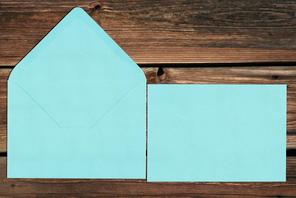 Briefhüllen 110x156 mm Nassklebend Laguneblau 120 g/qm